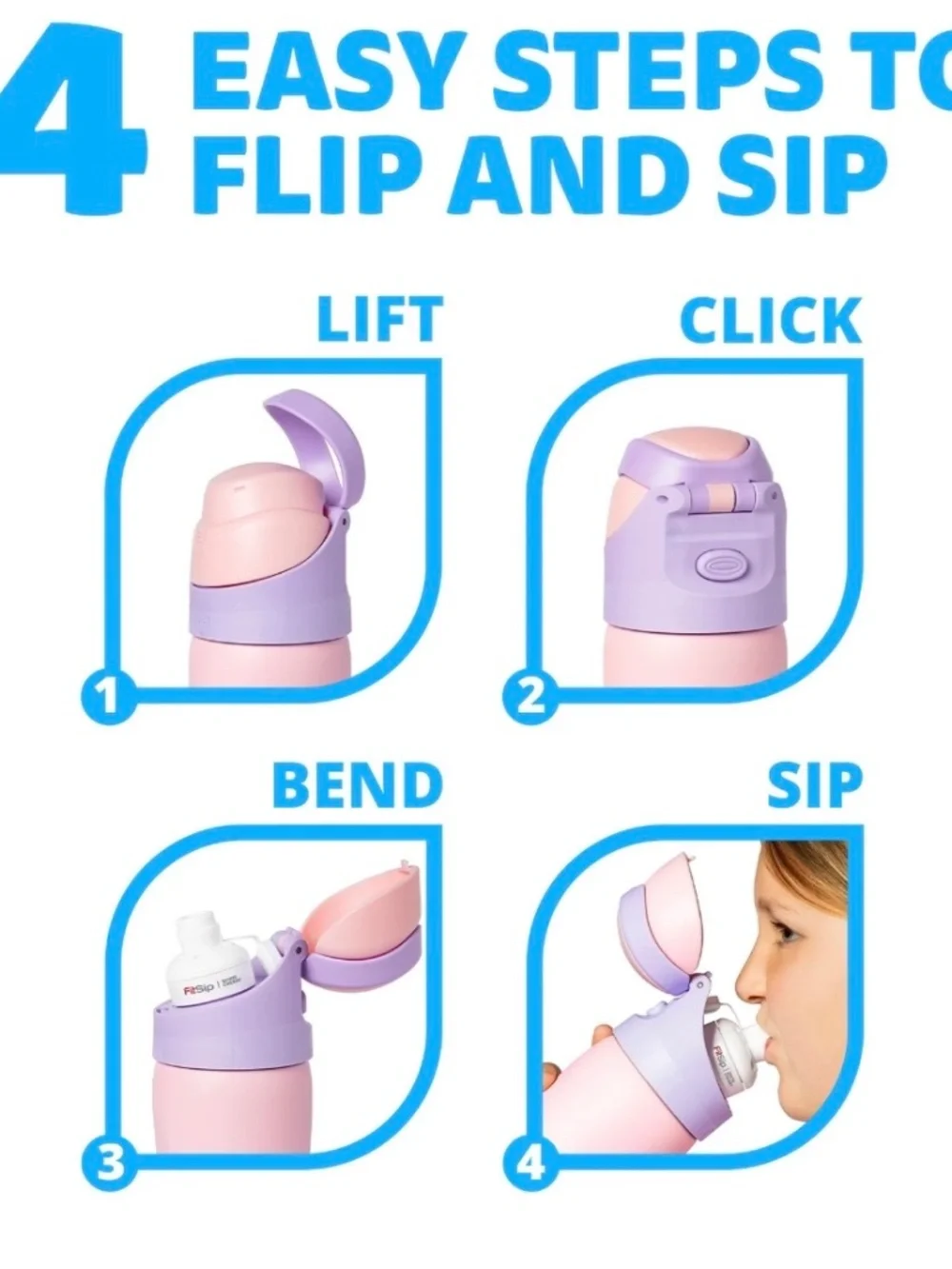 Cirkul 16oz StrawSip Flip Bottle, Blossom (Pink)
